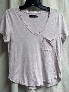 Abercrombie & Fitch Womens Pink Cotton Blend T-Shirt V-Neck Short Sleeve Size XS